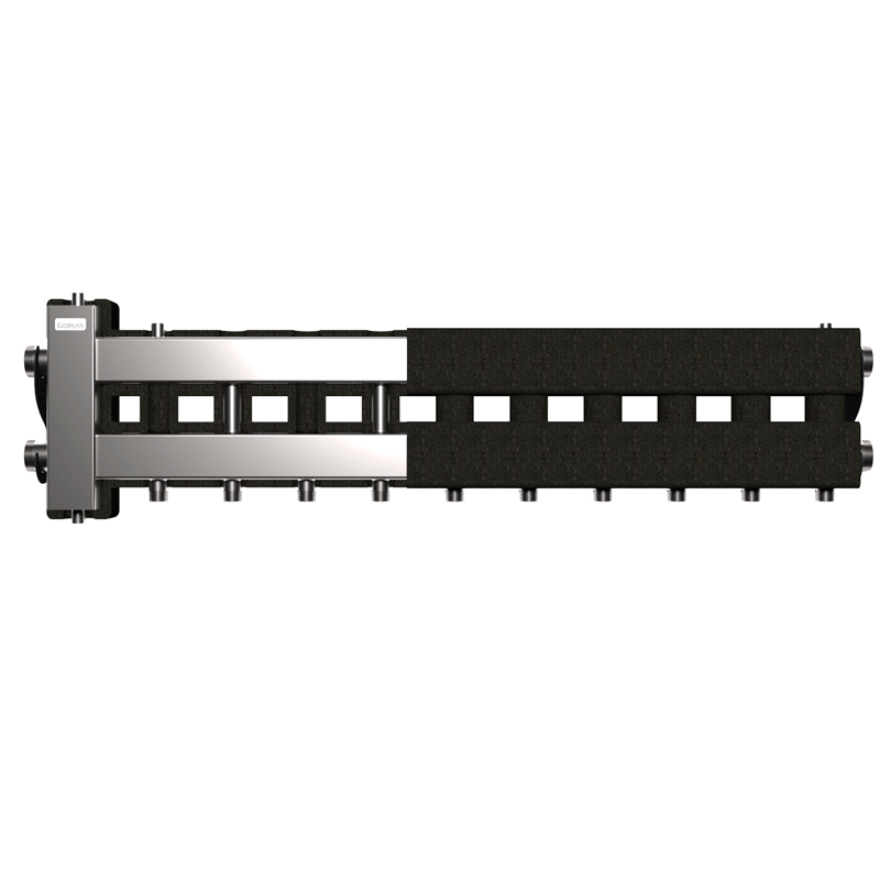 Коллектор нержавеющий Gidruss BMSS-80-6D EPP до 80 кВт 1 1/4"-1" 6 контуров EPP термоизоляция