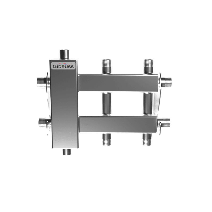 Коллектор нержавеющий Gidruss BMSS-40-3DU до 40 кВт 3/4" 2-3 контура