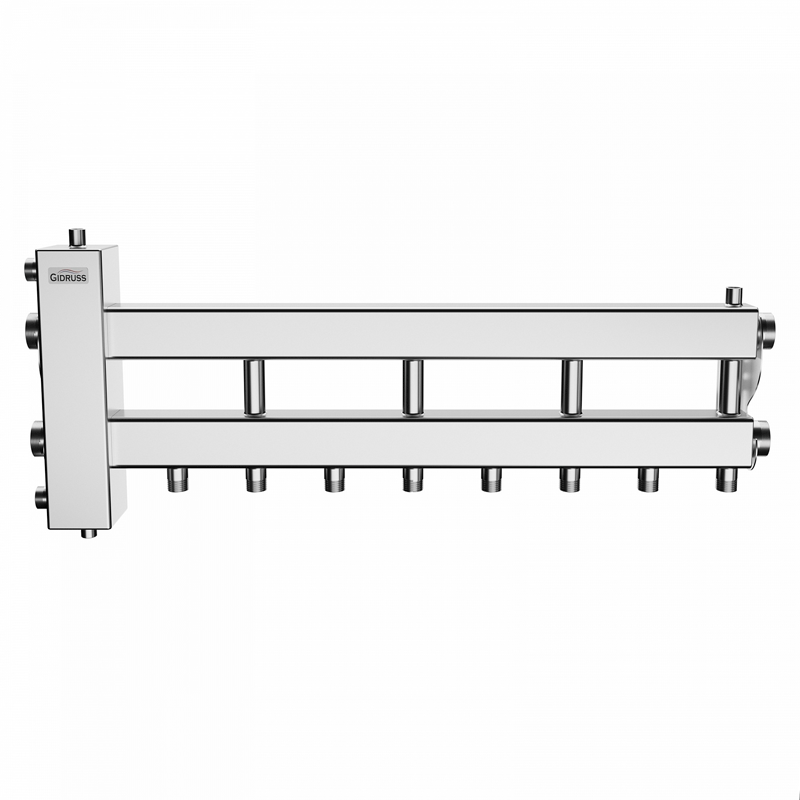 Коллектор нержавеющий Gidruss BMSS-100-5D до 100 кВт 1 1/4" 5 контуров