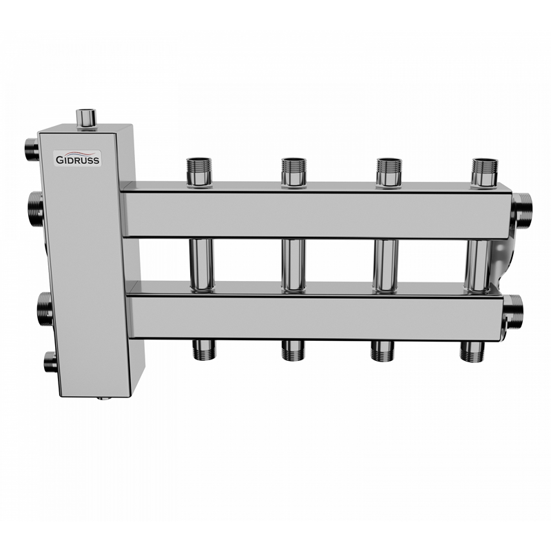 Коллектор нержавеющий Gidruss BMSS-100-5DU до 100 кВт 1 1/4" 5 контуров