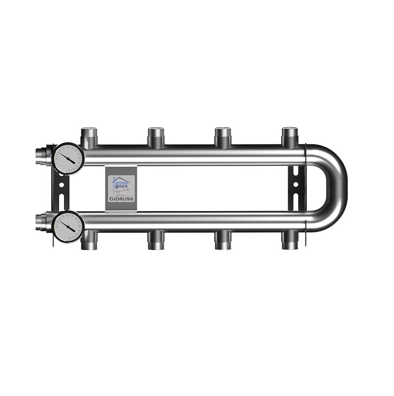 Кольцевой коллектор Gidruss для отопления на 4 контура RMSS-60-R4.TW