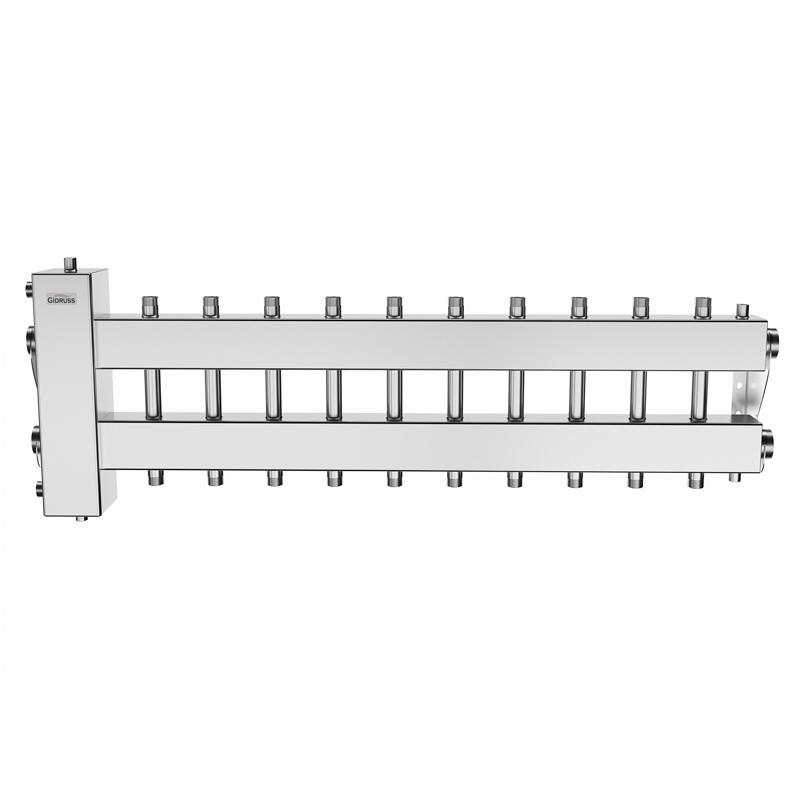Коллектор нержавеющий Gidruss BMSS-150-11DU до 150 кВт 1 1/2" 11 контуров