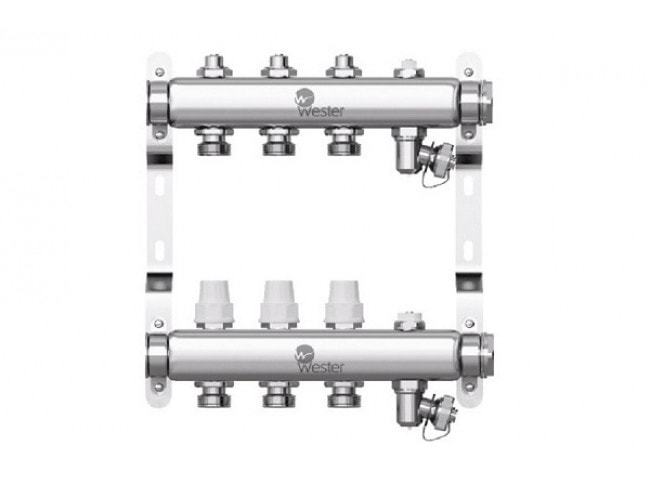 Коллектор с регулирующими вентилями Wester W903 1"x3/4" 3 контура