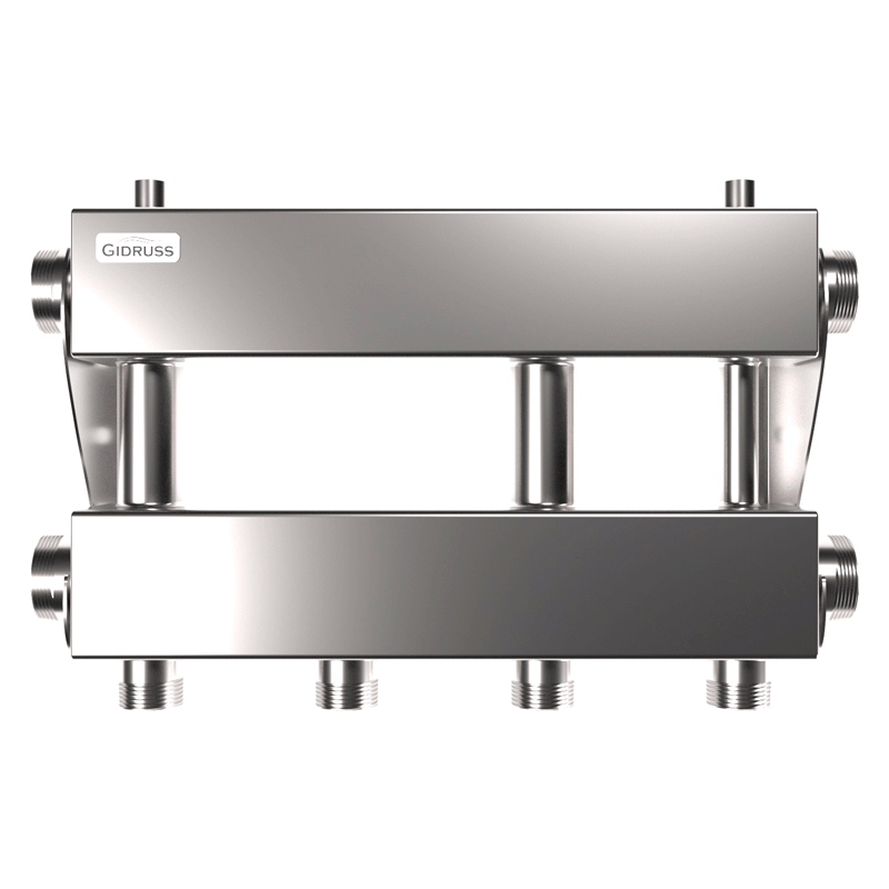 Коллектор нержавеющий модульный Gidruss MKSS-150-2х32 до 150 кВт 1 1/2" 3 контура