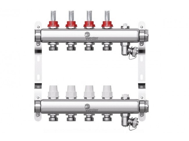 Коллектор с расходомерами Wester W902 1"x3/4" 4 контура