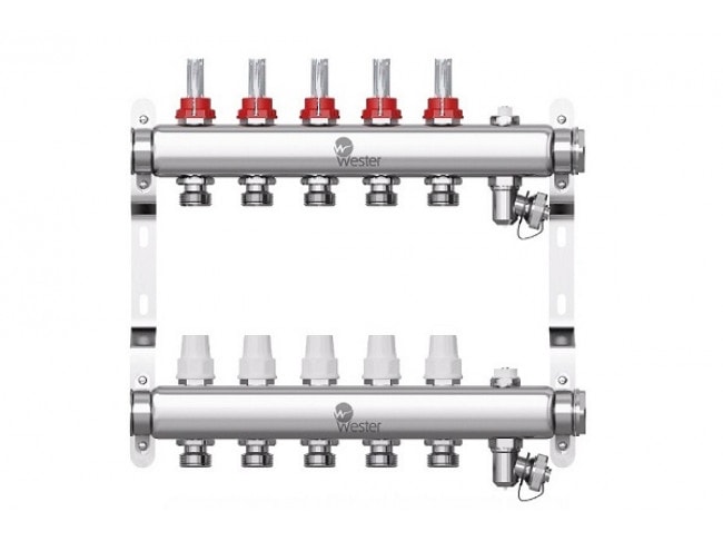 Коллектор с расходомерами Wester W902 1"x3/4" 5 контуров