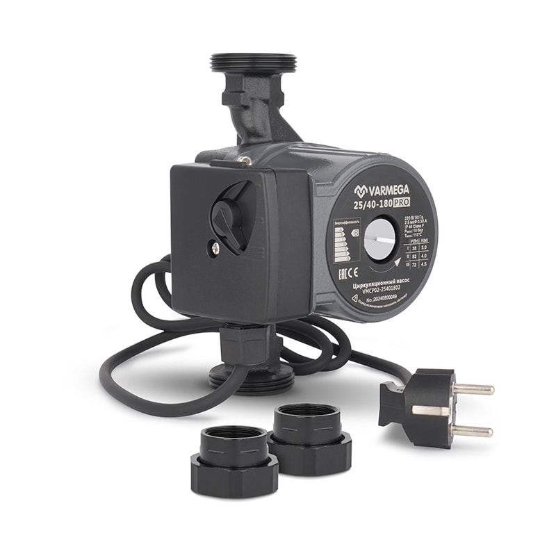 Циркуляционный насос Varmega VMCP02 PRO 32/80-180, с гайками, с кабелем