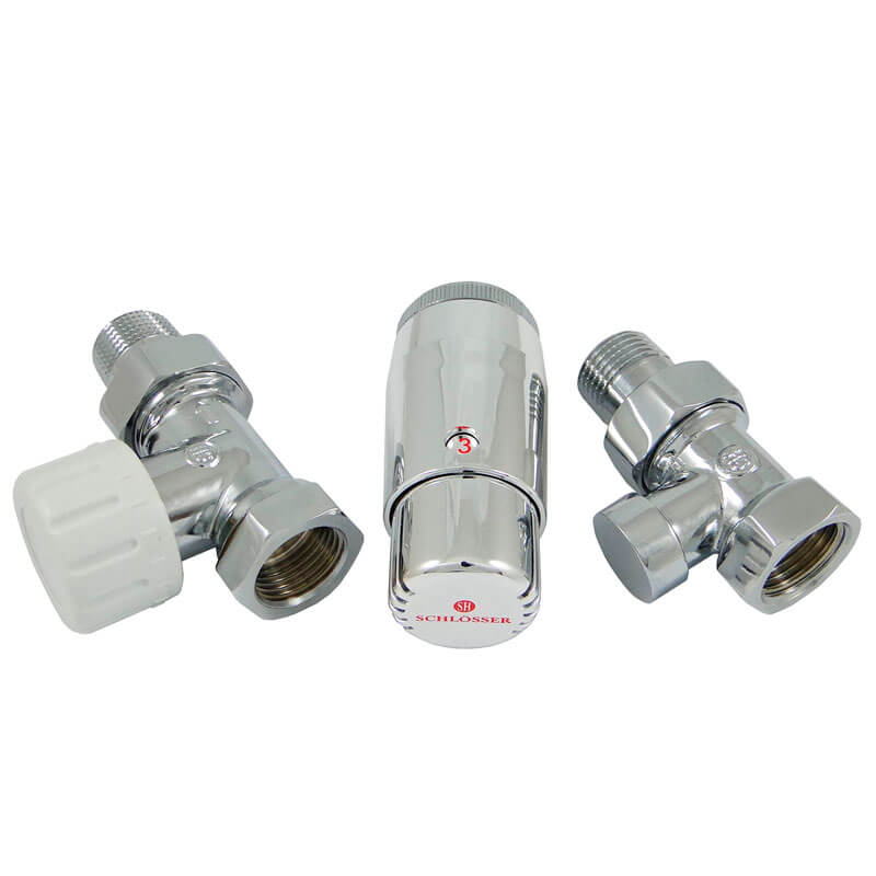 Комплект подключения SCHLOSSER STANDARD MINI 1/2" прямой хром с термоголовкой MINI