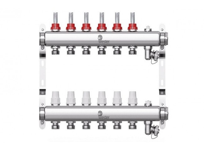 Коллектор с расходомерами Wester W902 1"x3/4" 6 контуров