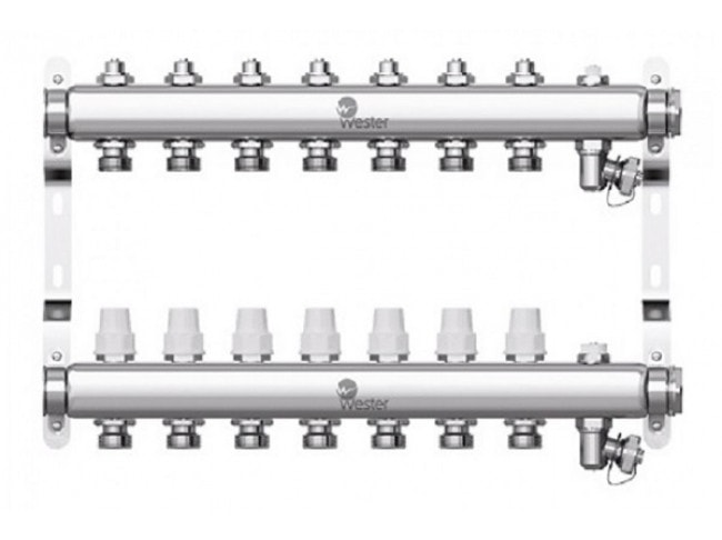 Коллектор с регулирующими вентилями Wester W903 1"x3/4" 7 контуров