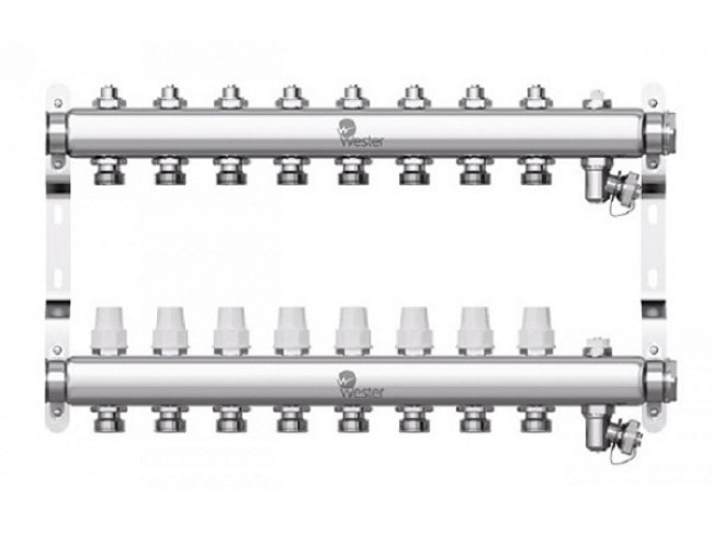 Коллектор с регулирующими вентилями Wester W903 1"x3/4" 8 контуров