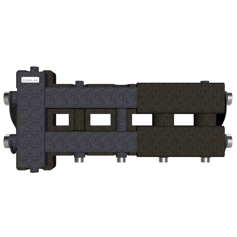 Коллектор Gidruss BM-80-3D EPP до 80 кВт 1 1/4"-1" 2 контура EPP термоизоляция