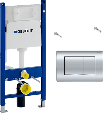 Инсталляция для унитаза Geberit Duofix Delta (458.163.21.1) 3 в одном прямоугольная кнопка