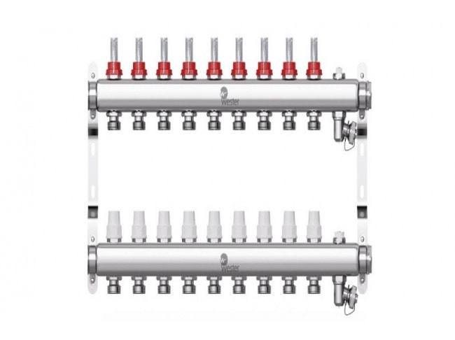 Коллектор с расходомерами Wester W902 1"x3/4" 9 контуров