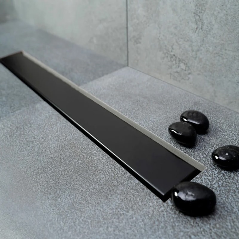 Трап для душа Bettoserb нержавеющий Frameless Matte Black 850 двухсторонняя вставка