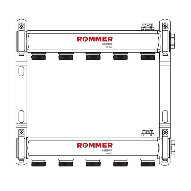 Коллектор для радиатора Rommer 1"x3/4" 10 контуров
