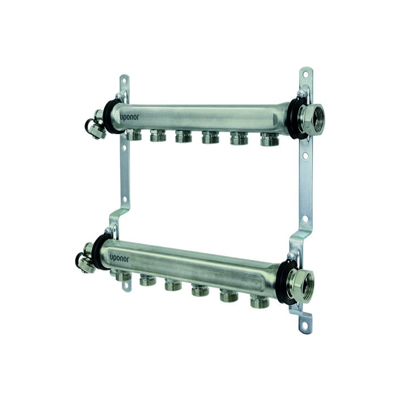 Коллектор Uponor Uni-X из нержавейки 1“НГ 10 выходов 3/4“НР 50мм (арт.1088881)