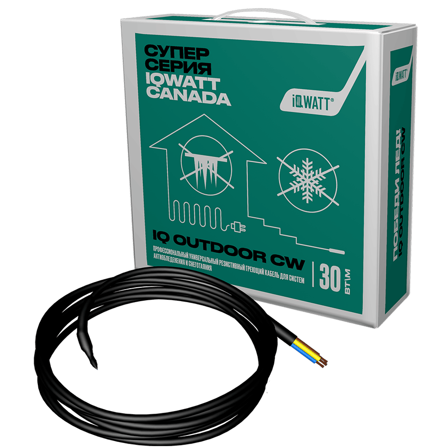 Греющий кабель для систем антиобледенения и снеготаяния IQ OUTDOOR CW 120м
