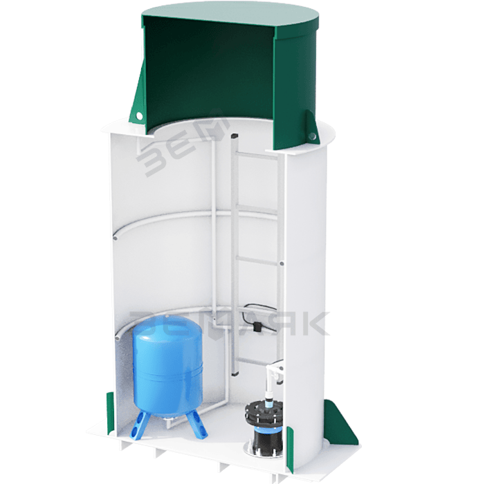 Пластиковый кессон ЗЕМЛЯК Long 1200х2550 (муфта 159 мм)