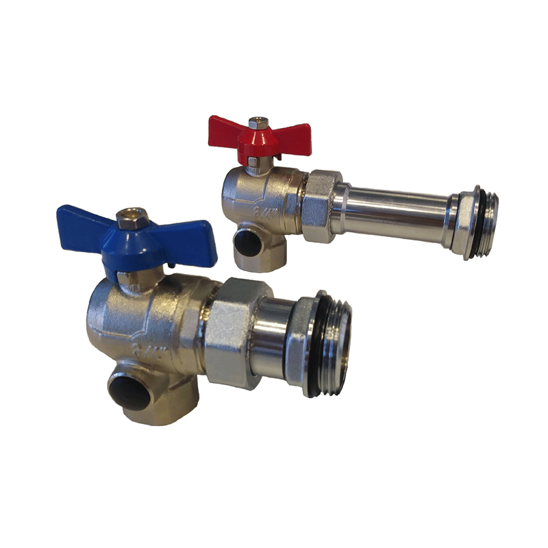 Комплект шаровых кранов угловых Usystems 3/4"ВР-1"НР