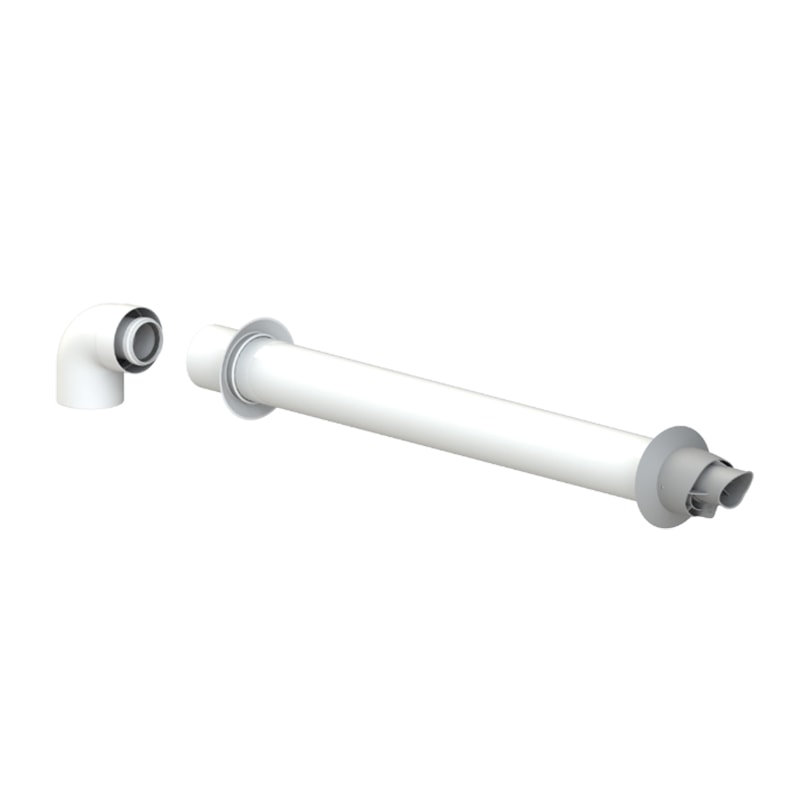 Комплект дымохода с отводом 87° Cox Geelen D=60/100мм, L=955мм, EcoNEXT/Galvanised PP