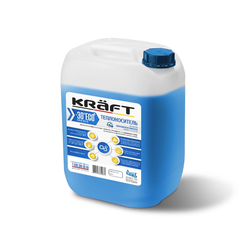Теплоноситель Kraft Eco Prof -30 20 кг канистра (Пропиленгликоль)