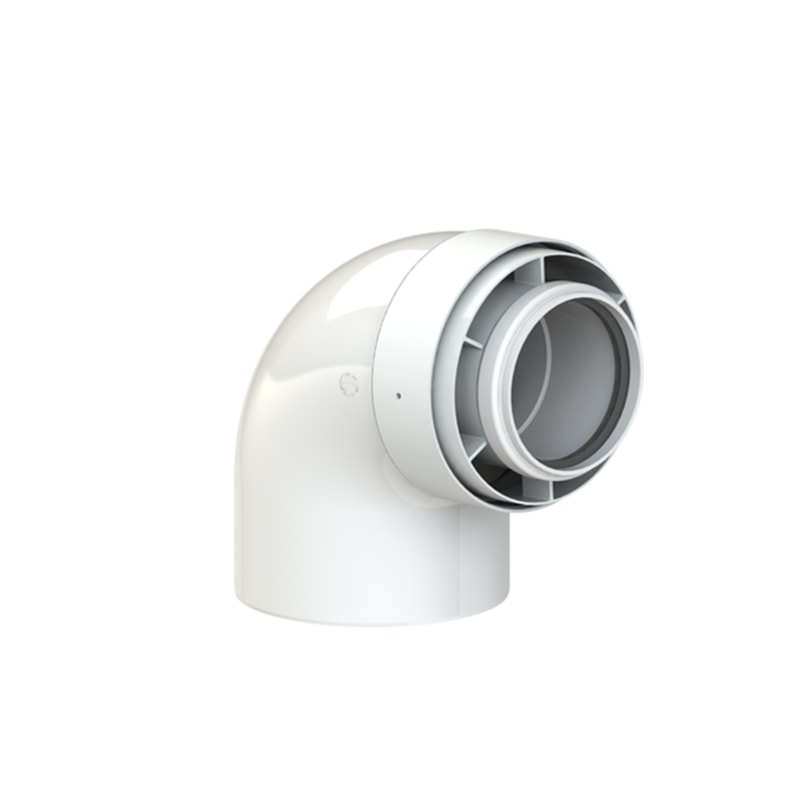 Отвод 87° коаксиальный Cox Geelen D=80-125мм, (CoxDENS PP/Alu + Connect X7)