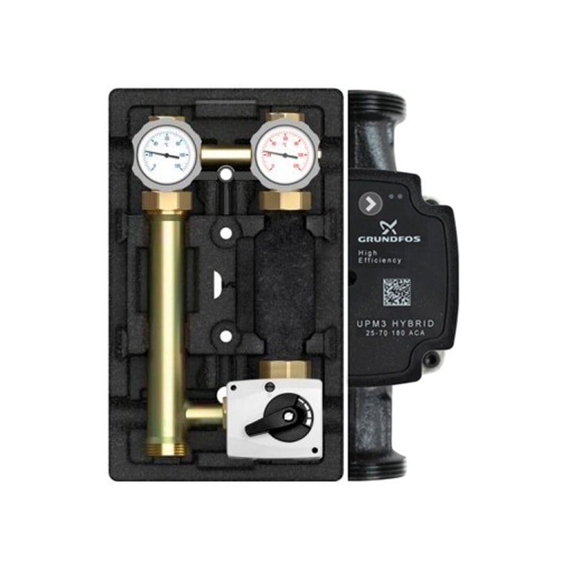 Насосная группа Meibes MK 1"с сервоприводом, с насосом Grundfos UPM3 Hybrid 25-70 (арт.M66831.36MRU)
