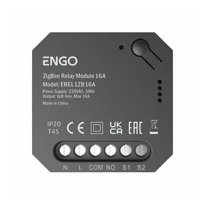 Реле ENGO Zigbee 1х16А выход NO-COM на батарейках