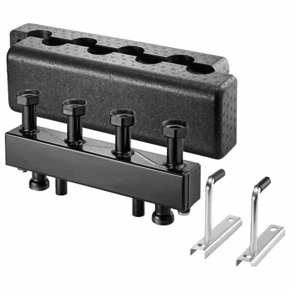 Распределительная гребёнка Oventrop 1 1/2", Regumat 2 контура выход-1 1/2" (DN 25) сталь с изоляцией