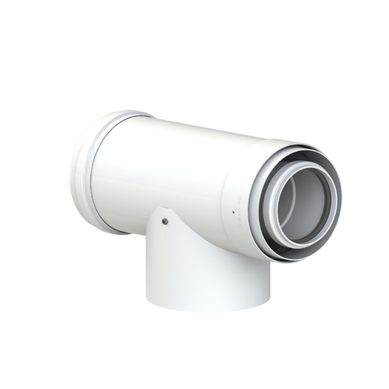 Тройник 87° коаксиальный с ревизией Cox Geelen D=80/125мм (CoxDENS PP/Alu + Connect X7)