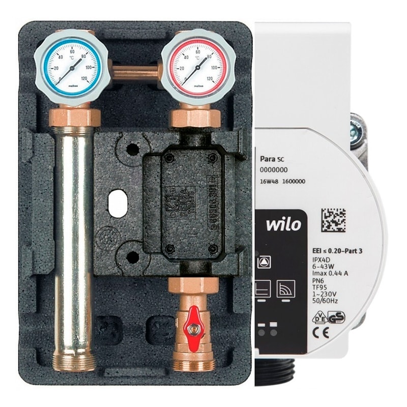 Насосная группа Meibes UK 1",без смесителя с насосом Wilo Para SC 25-7.0 (арт.M66811.36WIRU)