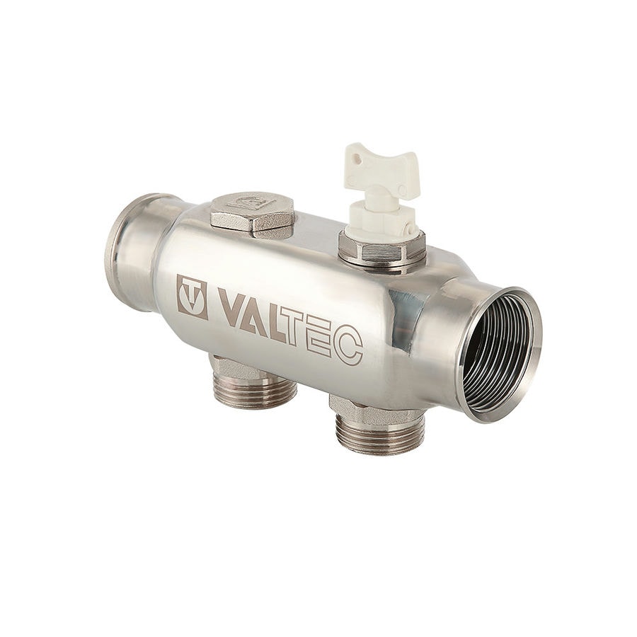 Коллектор Valtec нержавеющий 1"х3/4" 10 выходов под евроконус арт.VTc.505.SS.060510